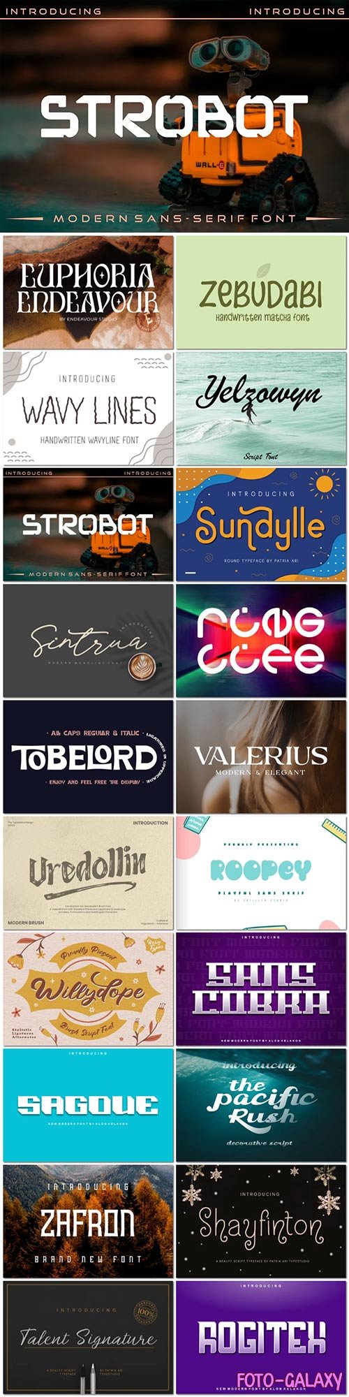 20 fonts exclusive collection for creativity and design vol 5 OTF 
