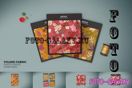 Folded Fabric Swatches Mockups Set - 7485074