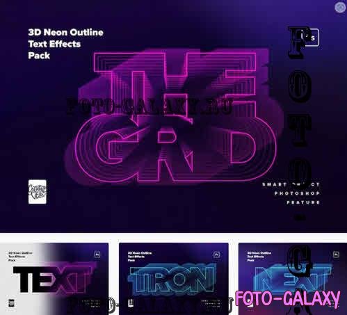 80s Retro-Futuristic 3D Neon Text Effect