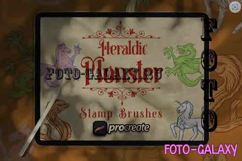 Heraldic Monster Stamp Brush Stamp Procreate