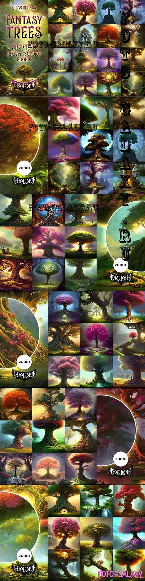 100 Fantasy Trees - Oil Painting Art - 7556701