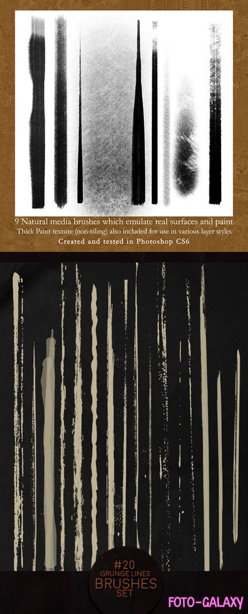 30 Grunge Lines Brushes for Photoshop
