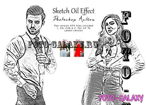 Sketch Oil Effect Photoshop Action - 7811733