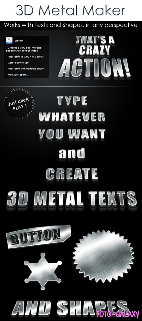 3D Metal Maker - Photoshop Action