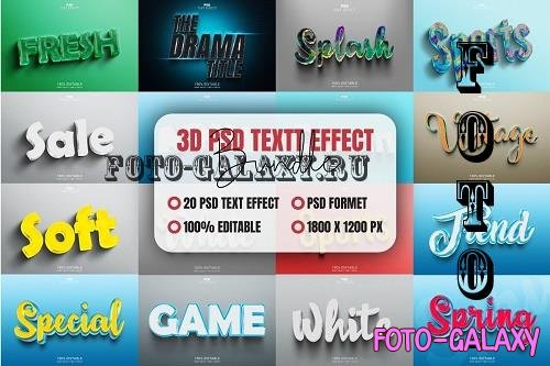Editable 3D PSD Text Effect Bundle Vol-6