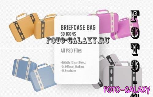 04 Briefcase Bag 3d Icons