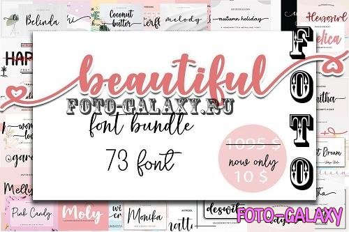Beautiful Font Bundle - 73 Premium Fonts