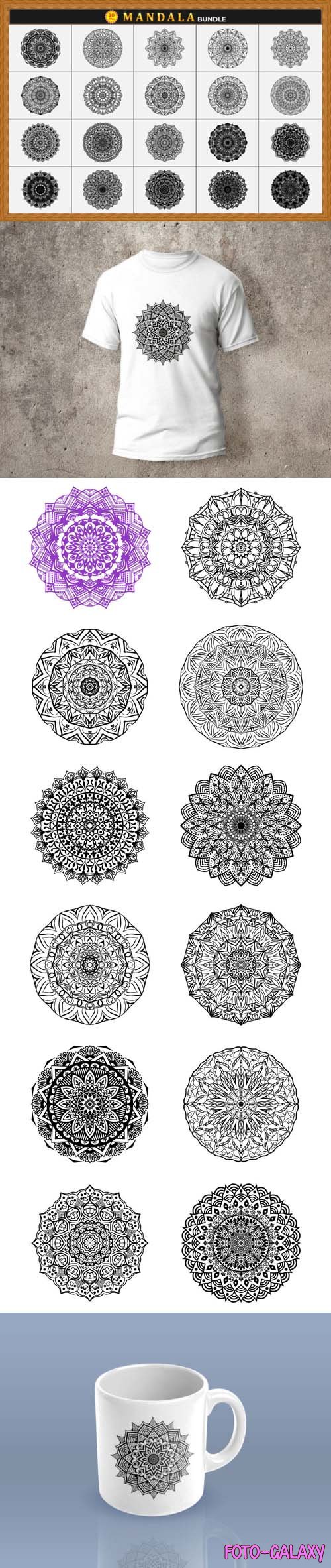 20 Mandala Circular Patterns Vector Bundle