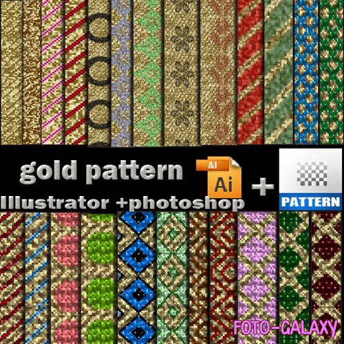 24 Knitting Patterns for Photoshop & Illustrator