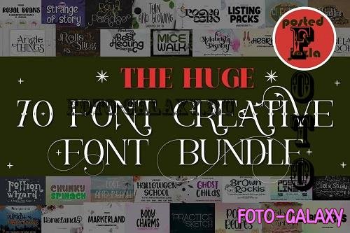 The Huge Creative Font Bundle - 70 Premium Fonts