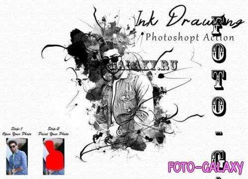 Ink Drawing Photoshop Action - 10187913