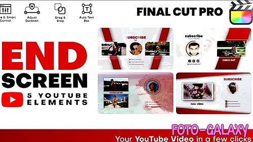 Videohive - YouTube End Screens 39550008 - Project For Final Cut & Apple Motion