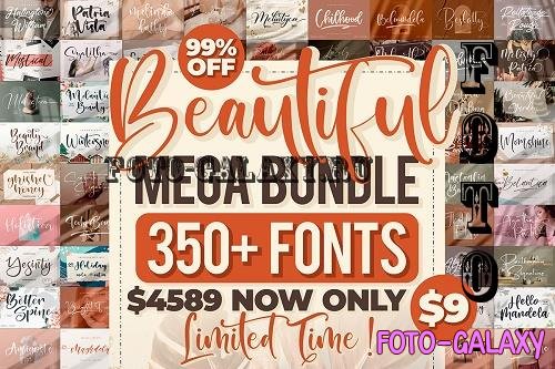Beautiful Fonts Mega Bundle - 353 Premium Fonts