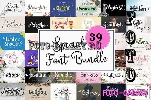 Special Font Bundle - 39 Premium Fonts