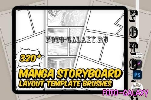 Manga Storyboard Layout Brushset - 7462956