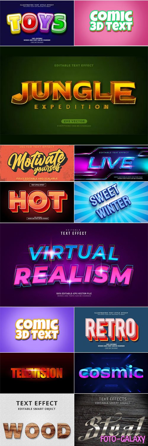 25 Text Effects for Photoshop & Illustrator