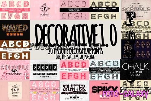 Decorative 1.0 Font Bundle - 20 Premium Fonts