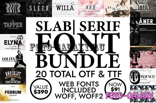 Serif and Slab Serif Typeface Bundle - 20 Premium Fonts