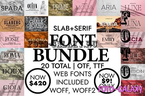 Slab & Serif Font Bundle - 20 Premium Fonts