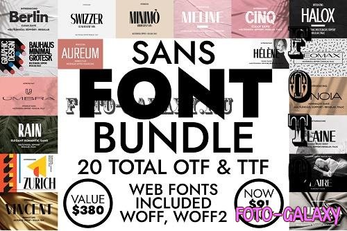 Sans Serif Font Bundle - 20 Premium Fonts