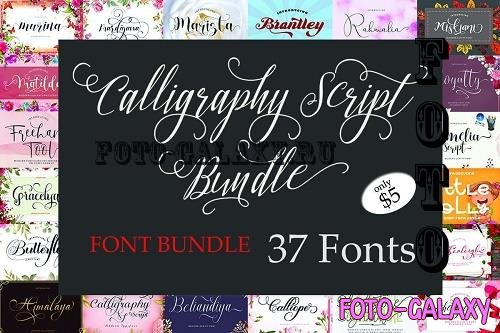 Calligraphy Script Font Bundle - 37 Premium Fonts
