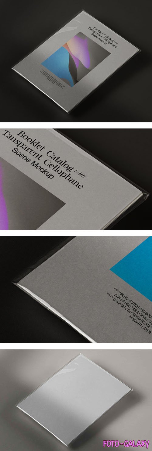 Elegant Transparent Cellophane Catalog Booklet PSD Mockup Template