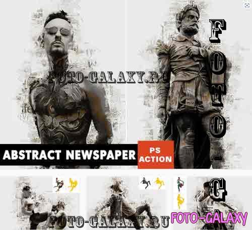 Abstract Newspaper Photoshop Action - 40124356