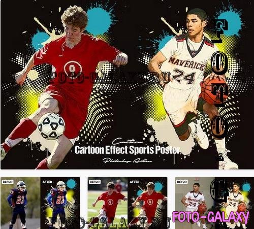 Cartoon Effect Sports Poster - 7DHX9Q2