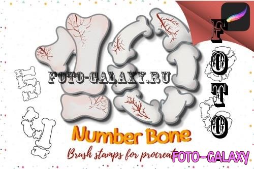 Brush Stamps Bone Number
