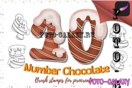 Brush Stamps Chocolate Number