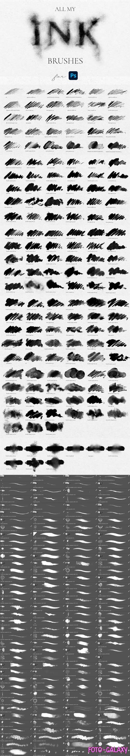 150+ Ink Effect Brushes for Photoshop