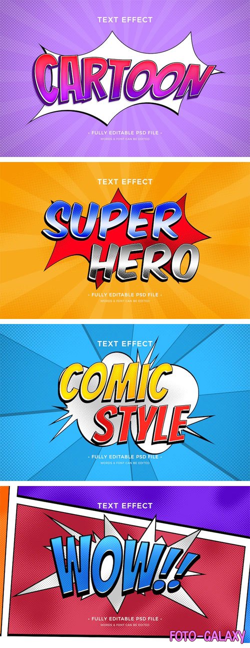 Awesome Cartoon Comic Text Effects for Photoshop