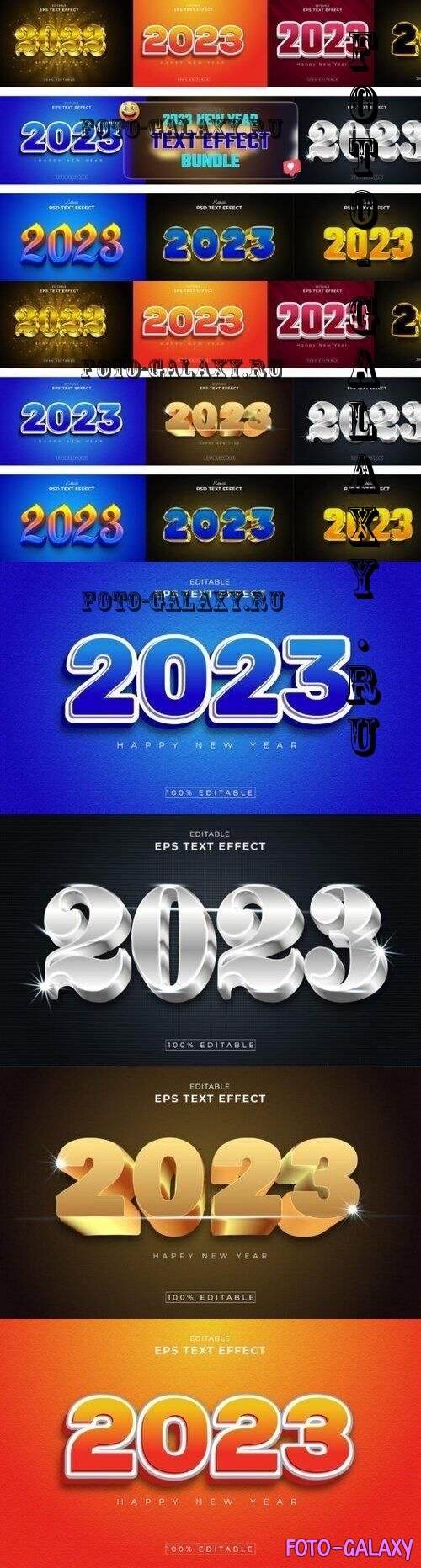 2023 New Year 3d Text Effect Bundle - 10361946