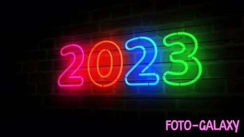 6 footage 2023 year symbol neon 4K