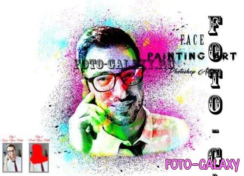 Face Painting Art Photoshop Action - 10811810