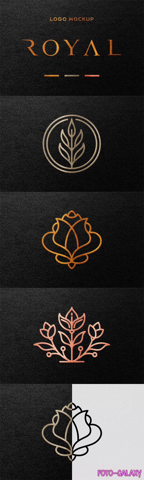 Royal Foil Stamping Logo Mockup PSD