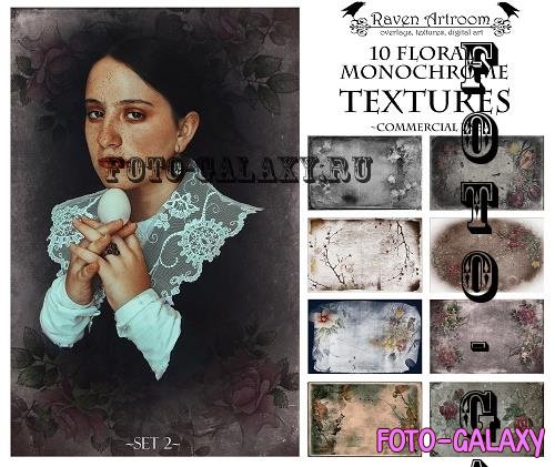 Floral Monochrome Textures, Vintage Textures, Photo Overlays - 2260762