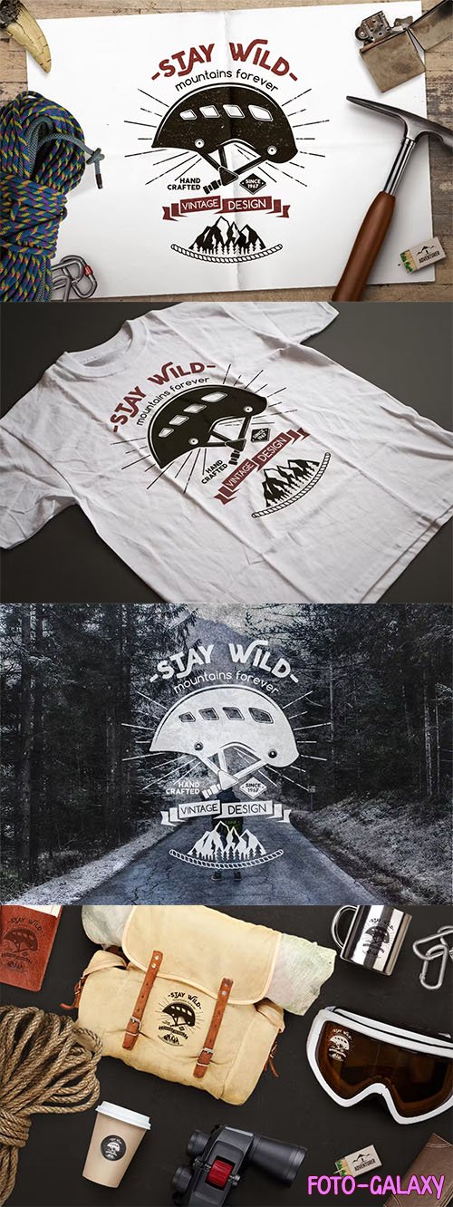 Stay Wild Badge Vintage Logo Branding Design