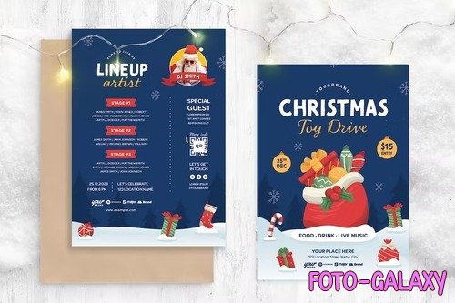 Christmas Toy Drive Flyer Poster Template 
