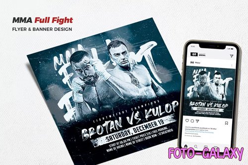 Full Fight Match Social Media Promotion PSD