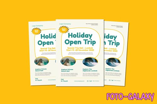 Holiday Open Trip Flyer PSD