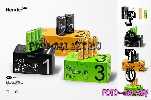 Battery Packaging Mockup Set - 10356120