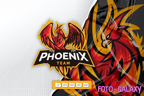 Phoenix Mascot Logo Design PNG