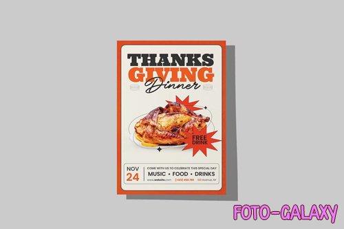 Thanksgiving Party Flyer PSD