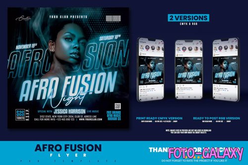 Afro Fusion Party Flyer PSD