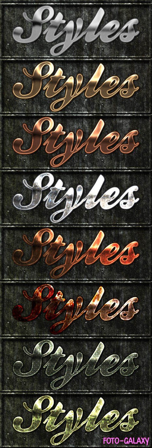 Colorful Antique Metal Styles for Photoshop