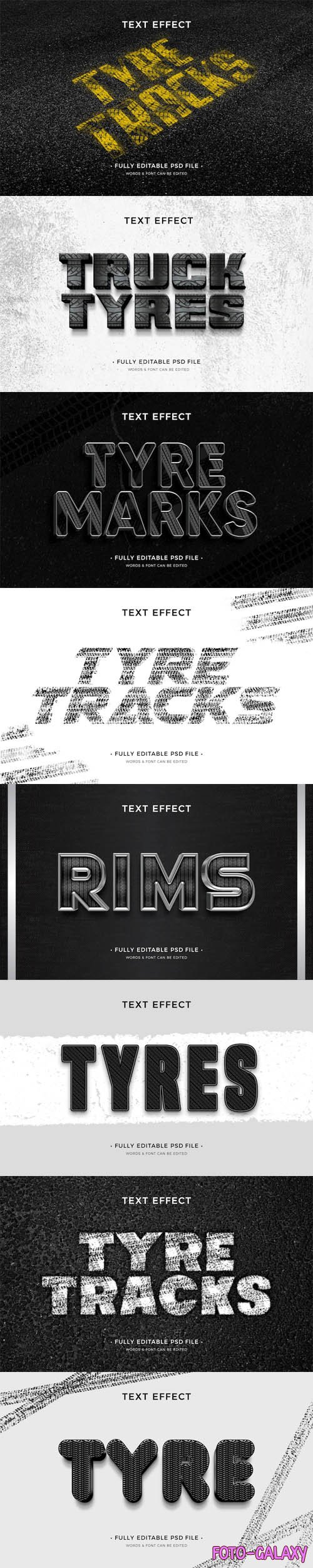 Tyres Text Effects Collection for Photoshop