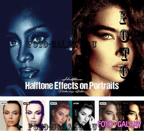Halftone Effects on Portraits - T9X8VWL