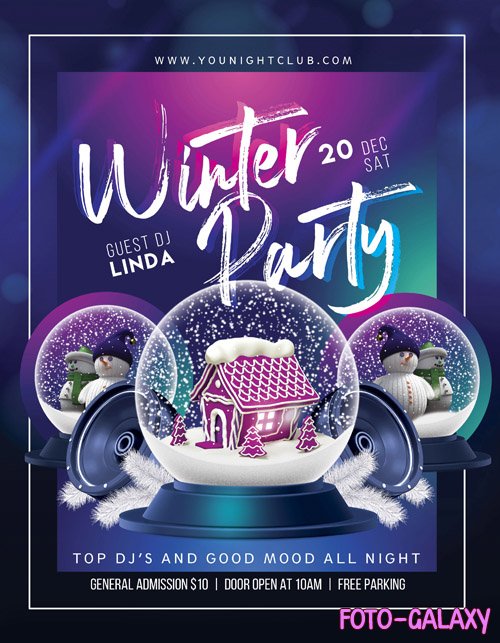 Winter Party beautiful Flyer PSD