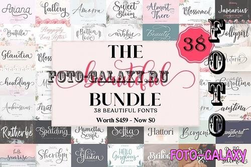 The Beautiful Font Bundle - 38 Premium Fonts